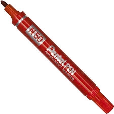 Изображение товара Перманентный ударопрочный маркер 2 мм Pentel Pen N50-B красный
