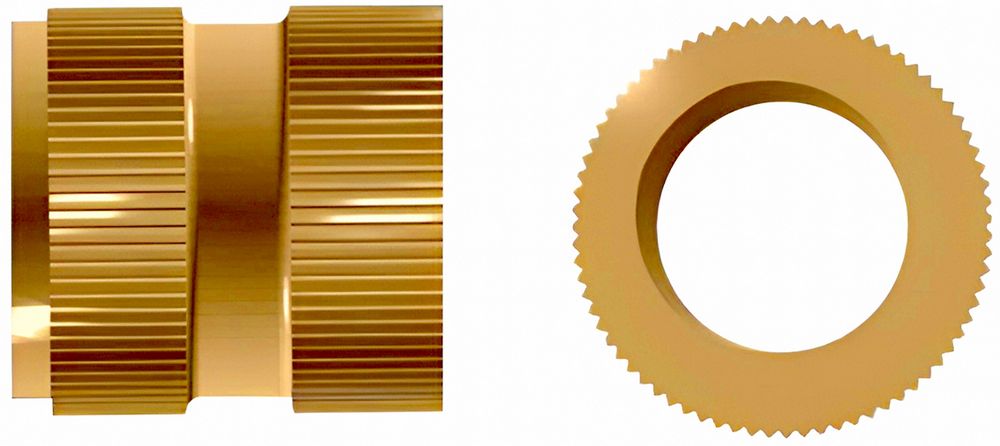 Вставка резьбовая со сквозным отверстием DIN 16903 D, латунь - фото