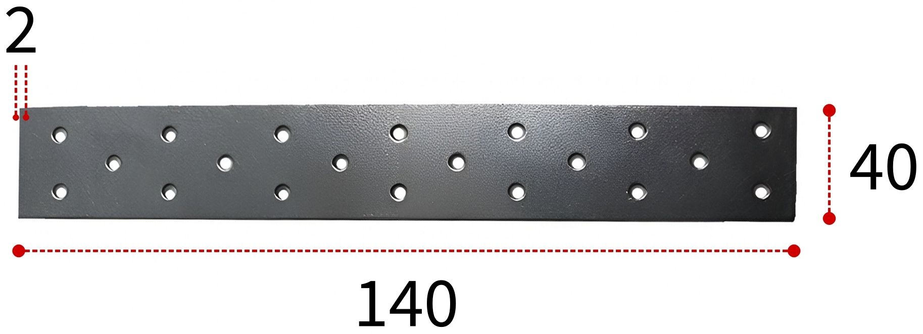 Соединительная пластина ПТ 140х40х2 мм, горячий цинк - фото