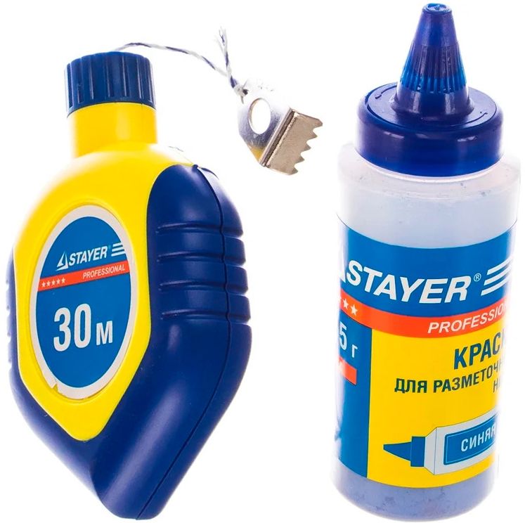 Шнур-отвес разметочный двухкомпонентный корпус шнур 30 м с краской Stayer Professional 2-06383-H2 - фото