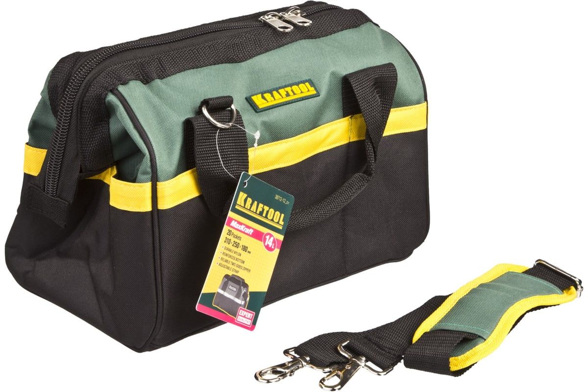 Сумка для инструментов 310х180х250 мм 20 карманов MaxKraft Kraftool 38712-12 - фото