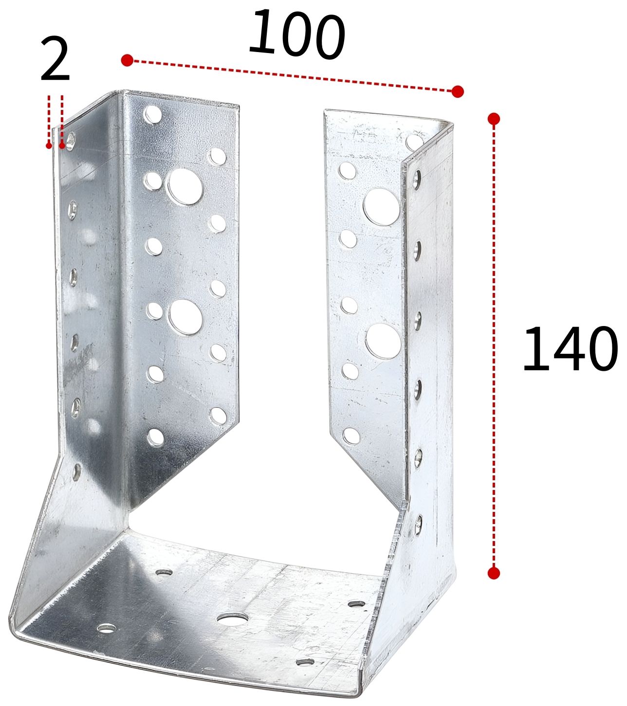 Наконечник балки 100х140 (закрытый), оцинкованная сталь - фото