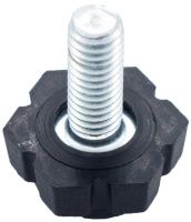 Опора регулируемая с шестигранным основанием 19 мм и резьбовым стержнем М6х10 19М6-10ЧН, пластик, черная (RAL 9005)