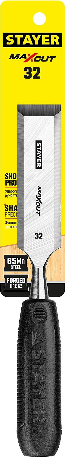 Стамеска плоская с пластиковой рукояткой 32 мм Stayer Max-Cut Master 1820-32 - фото