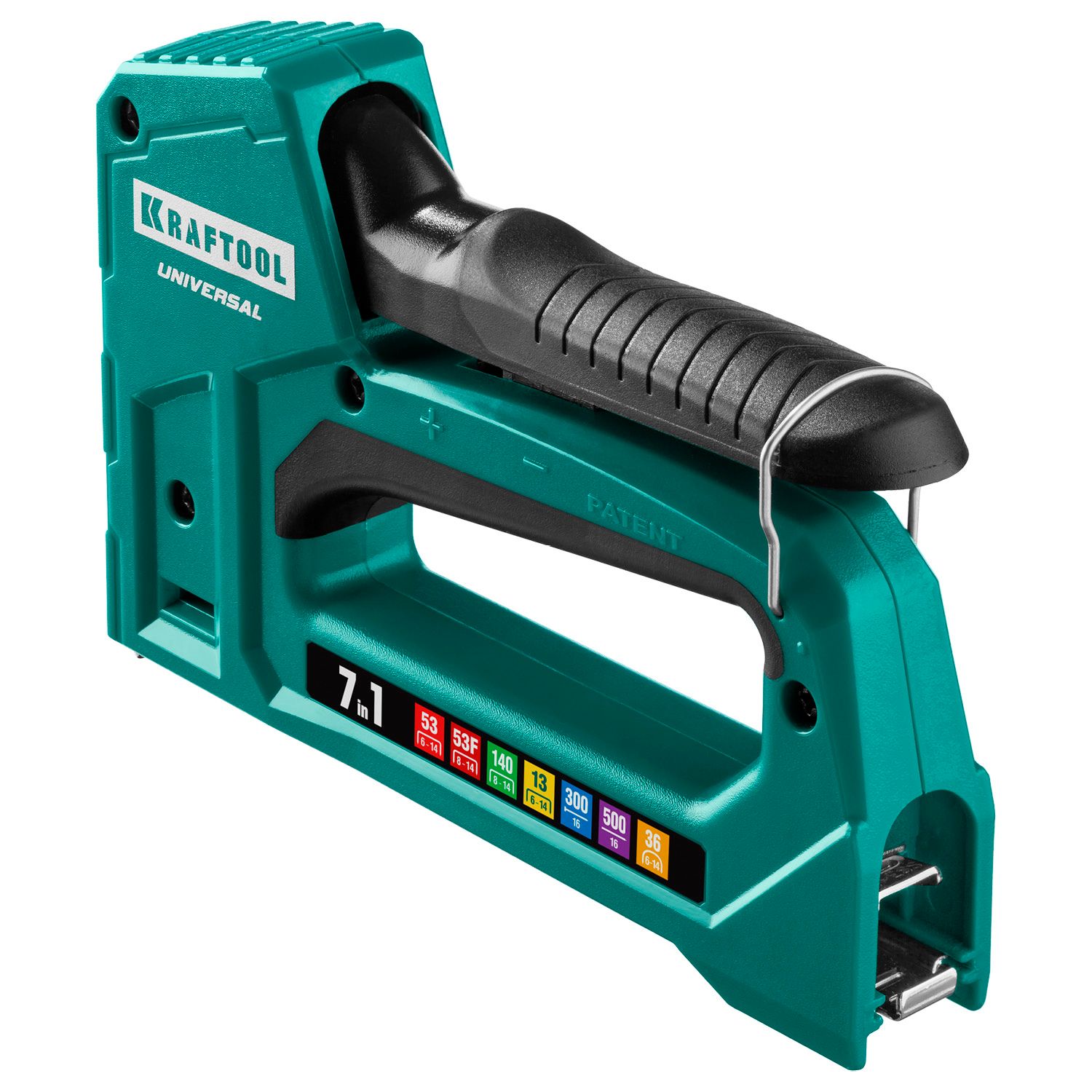 Степлер 7-в-1: тип 53 (6-14 мм)/140 (8-14 мм)/13/ 53F/36/500 Universal Kraftool 31524 - фото