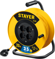 Силовой удлинитель на катушке 4 розетки M-315 Stayer