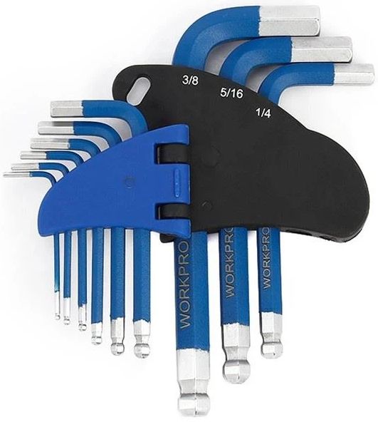 Набор шестигранных ключей с шариковой головкой Workpro PRO WP222010, 9 шт - фото
