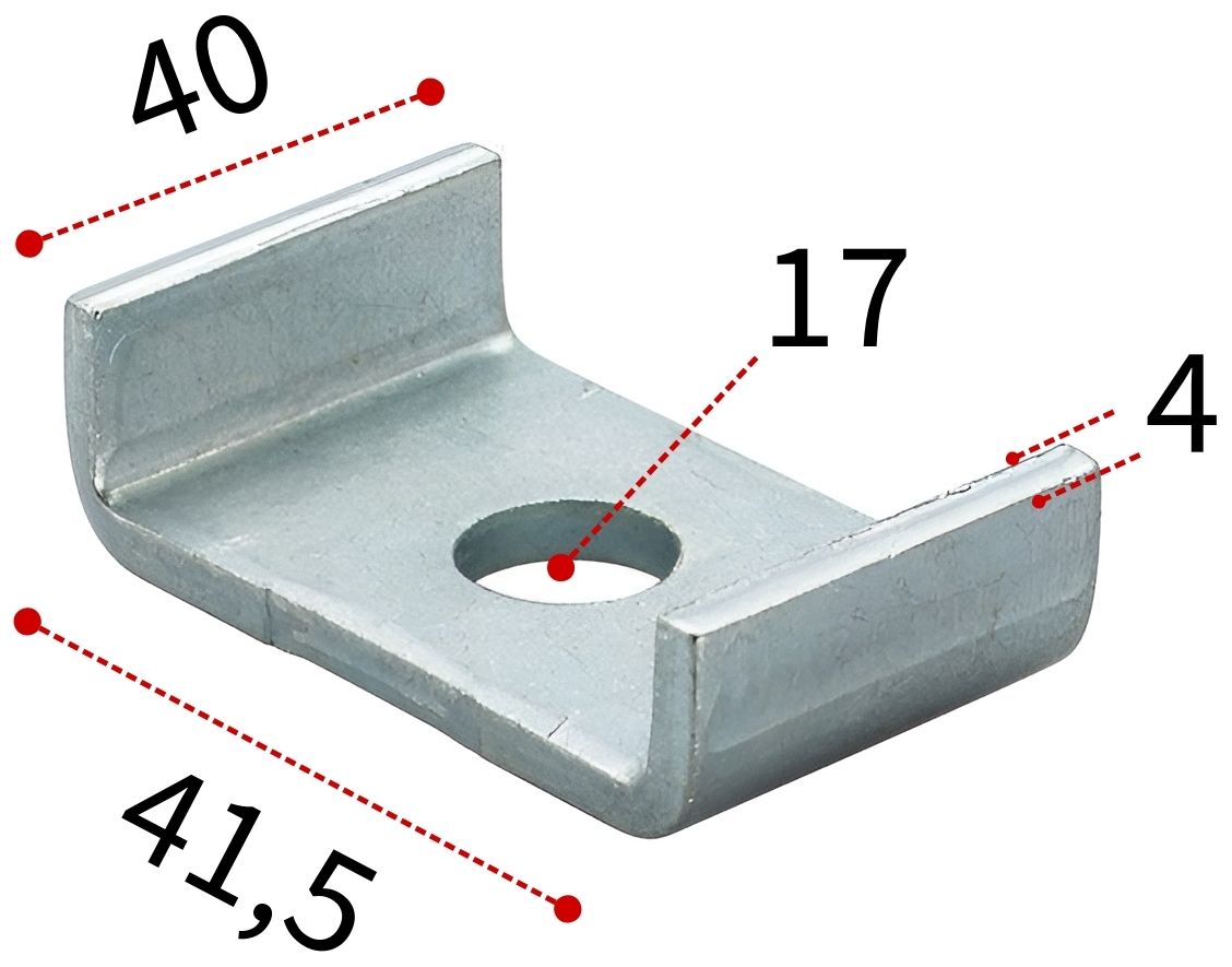 Шайба U-образная для профиля FUS Fischer HK 41х17 561254, горячеоцинкованная сталь - фото