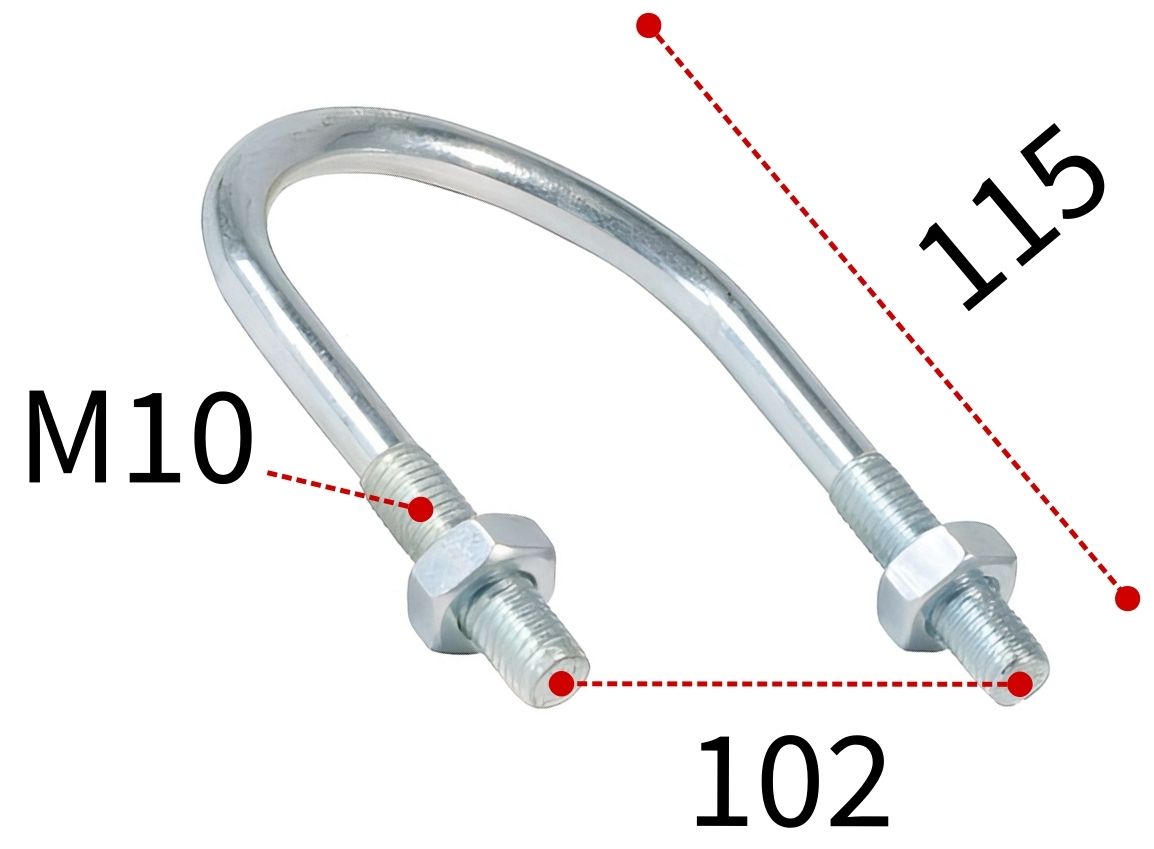 Монтажная скоба с метрической резьбой 80-90 (3") Fischer ETR 024426, оцинкованная сталь - фото