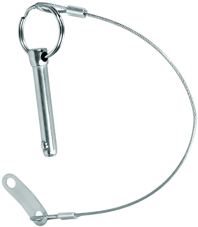 Штифт быстросъемный с тросом 8х70 мм, оцинкованная сталь - фото