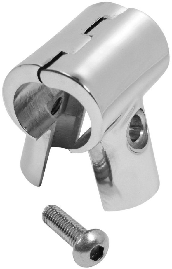 Тройник съемный на релинг 90° 22 мм 8822, нержавеющая сталь А4 - фото