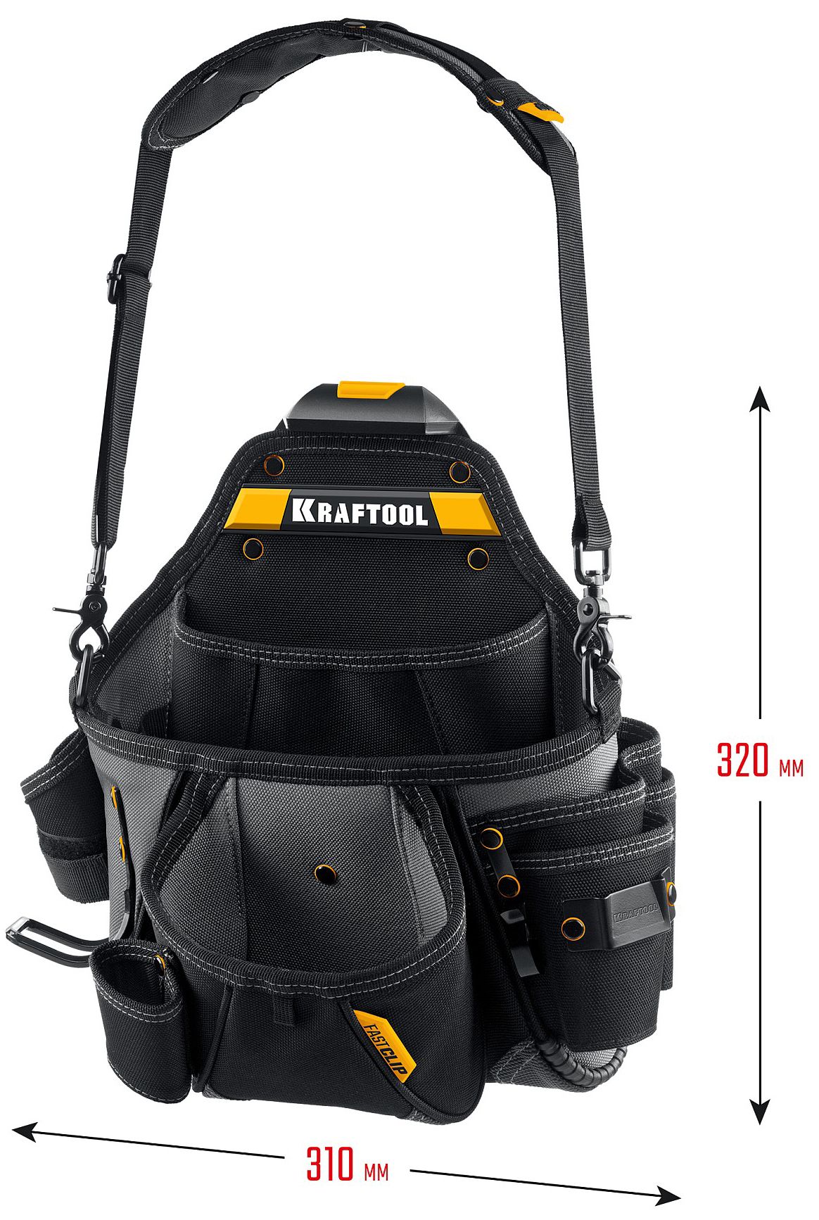 Сумка поясная с креплением FastClip KPB- 20 Kraftbuilt Kraftool 38767 - фото