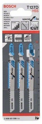 Изображение товара Пилки для лобзика Bosch T127D, 74мм, 3 шт (2608631508)