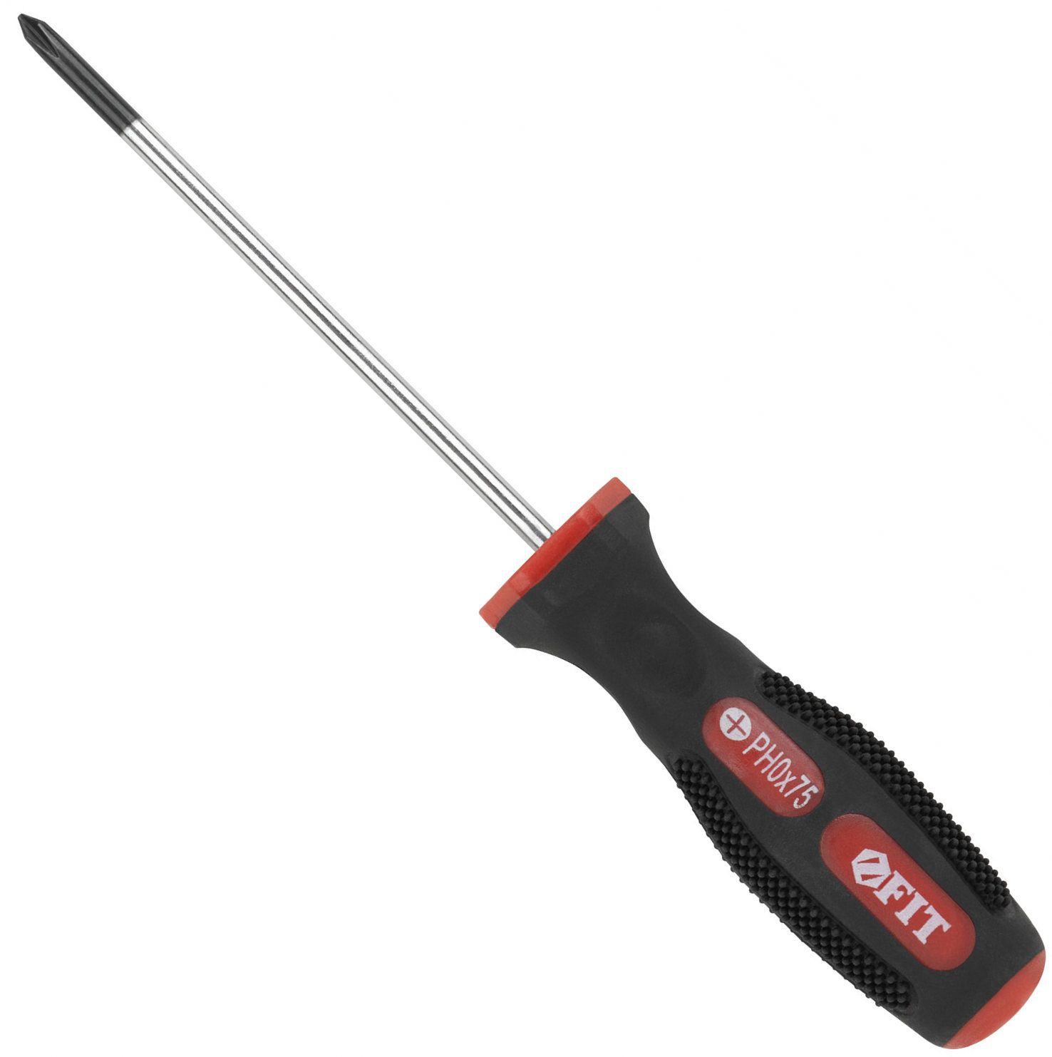 Изображение товара Отвертка с прорезиненной рукояткой PH0 75 мм FIT Универсал