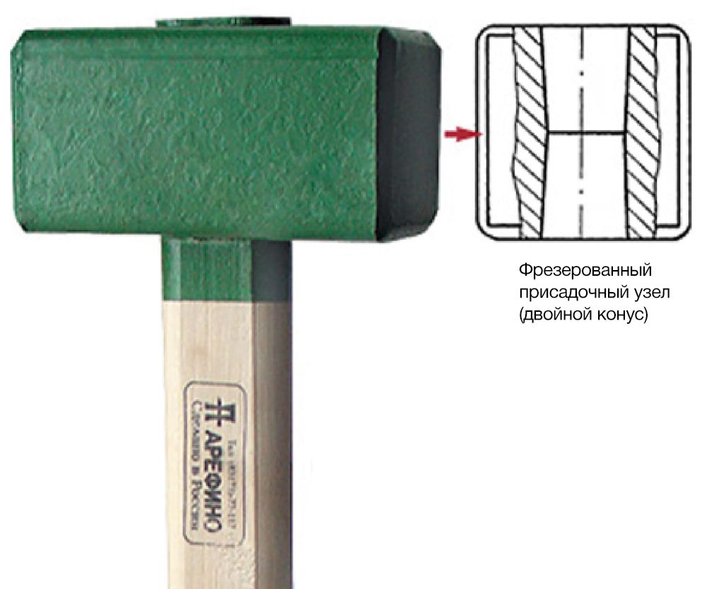 Кувалда кузнечная тупоносая с деревянной ручкой Арефино - фото