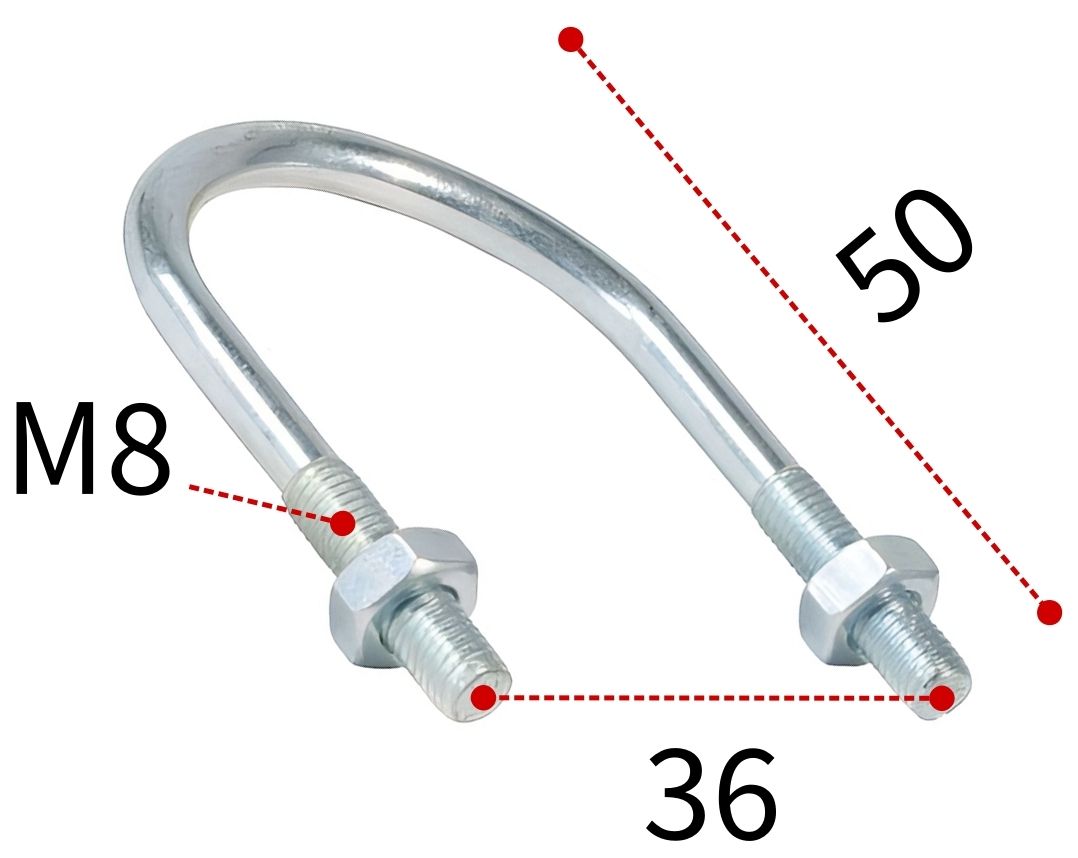 Монтажная скоба с метрической резьбой 20-27 (3/4") Fischer ETR 024418, оцинкованная сталь - фото