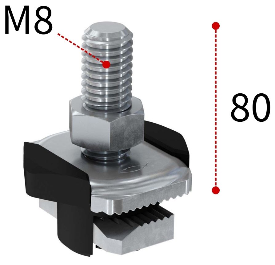 Болт Т-образный для монтажной системы FLS Fischer FHS Clix М8х80 538656, оцинкованная сталь - фото