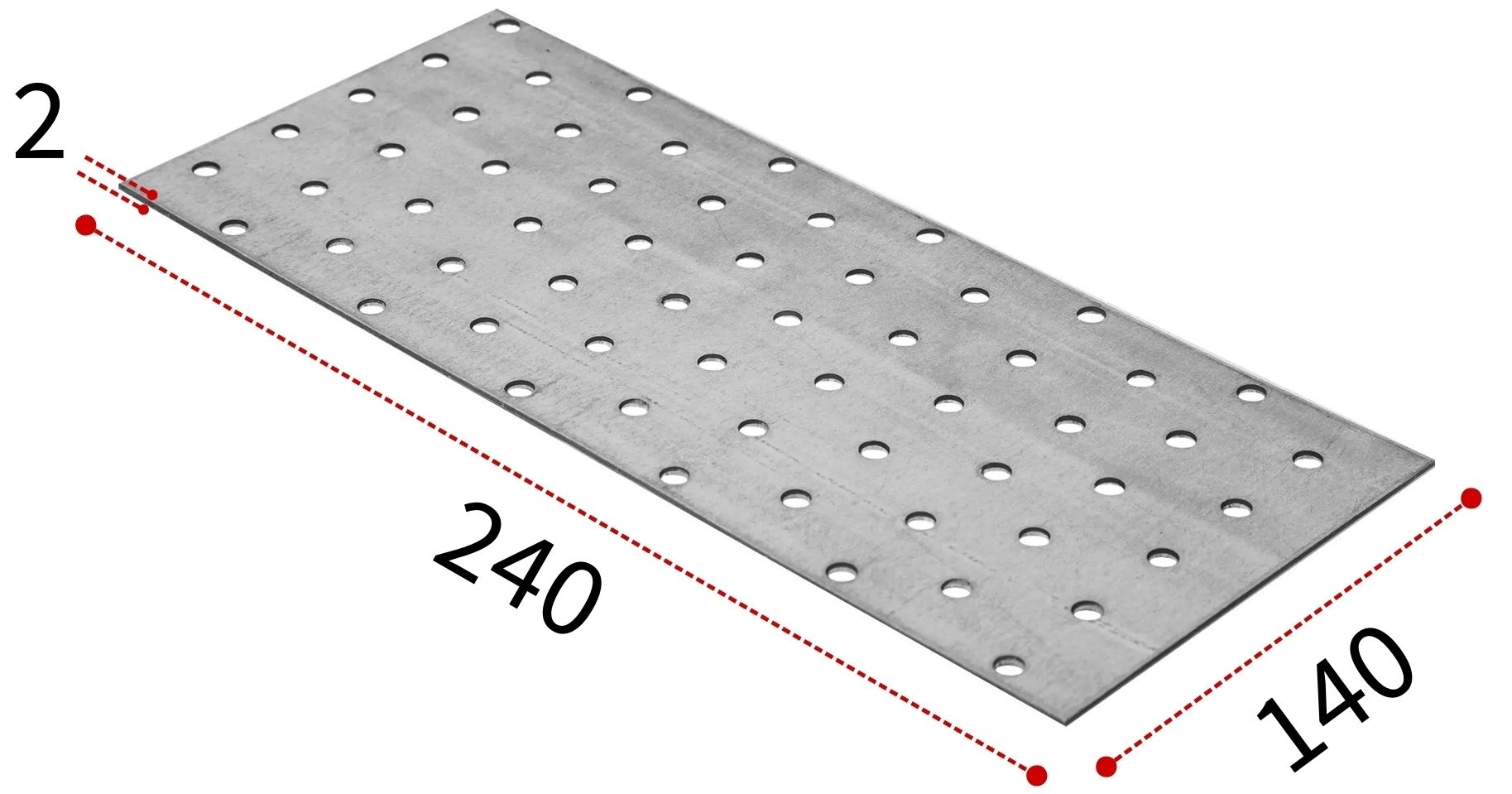 Пластина соединительная 140х240х2 мм ПС, оцинкованная сталь - фото