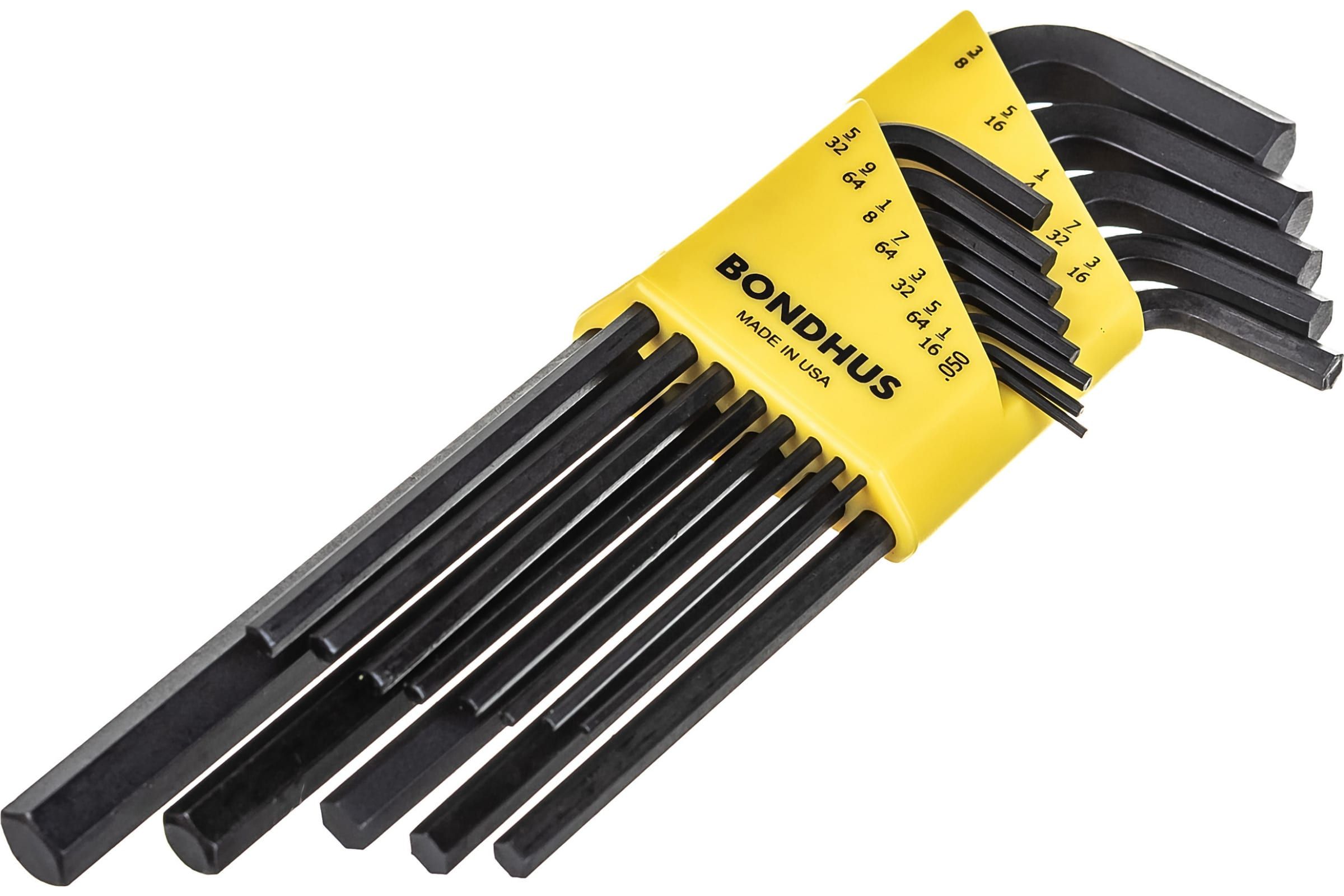 Набор дюймовых шестигранных, удлинённых ключей (.050-3/8") Bondhus ProGuard 12137, 13 штук - фото