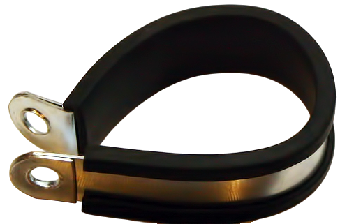 Хомут Руббер Р-образный, оцинкованная сталь W1 - фото