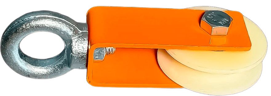 Блок монтажный с капролоновым роликом и рым-болтом БМРК, окрашенный - фото