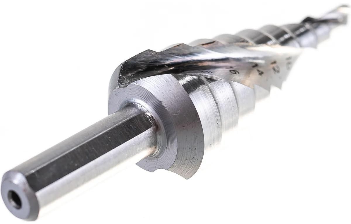 Сверло ступенчатое 4-20 мм, хвостовик 8 мм HSS Messer 20-09-420, 9 ступеней - фото