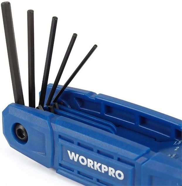 Набор складных шестигранных ключей 1,5-8 мм Workpro WP222031, 8 штук - фото