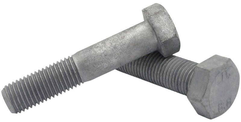 Болт шестигранный М24х95 мм DIN 931, класс прочности 8.8, термодиффузное цинкование - фото