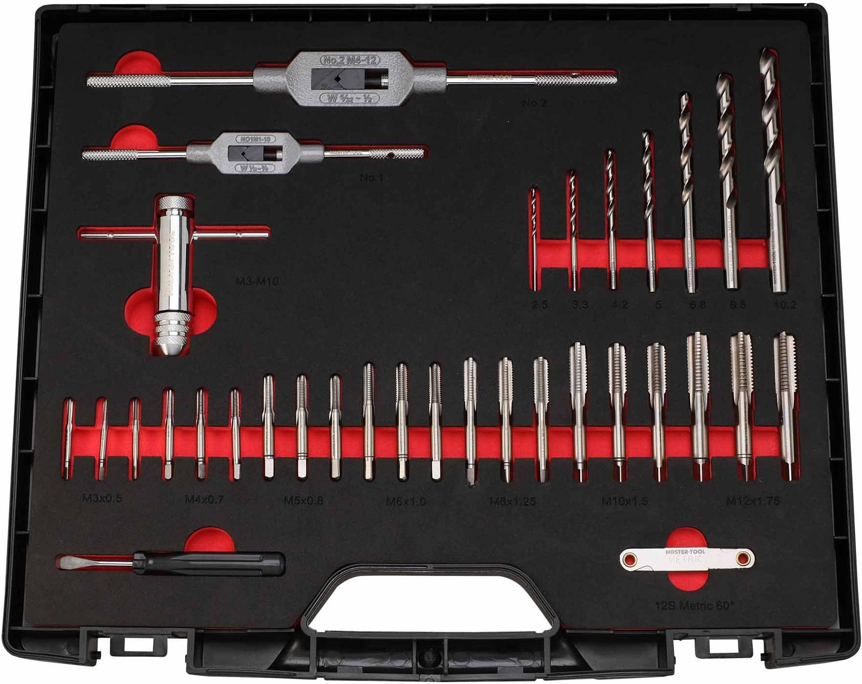 Резьбонарезной набор M3-M12 HSS-G Master-Tool 1014901010002, 45 предметов - фото