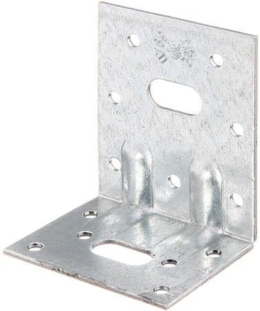 Уголок крепежный усиленный 50х77х64 мм с двумя ребрами жесткости GAH ALBERTS 335717, оцинкованная сталь - фото