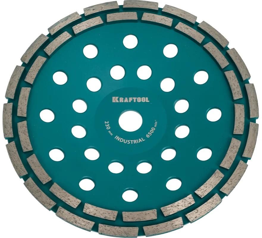 Изображение товара Шлифовальная алмазная чашка Kraftool 33369-230 230 мм двухрядная для бетона камня