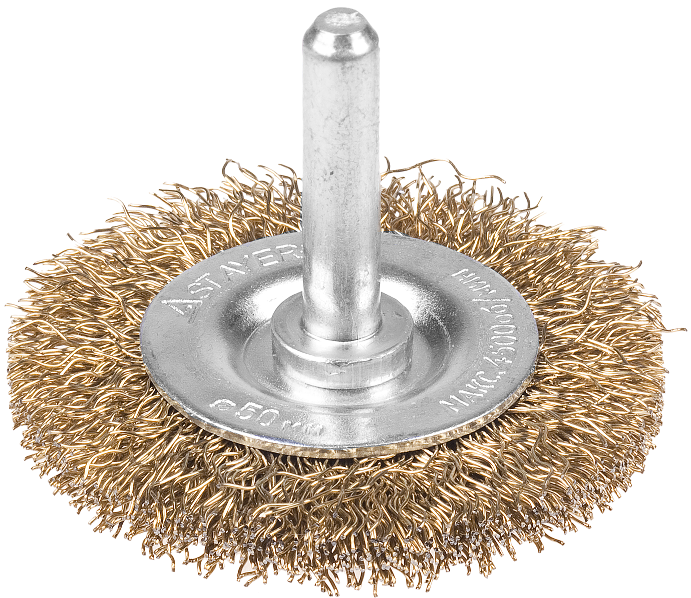 Щетка дисковая витая латунированная 100 мм для дрели Professional Stayer 35114-100 - фото