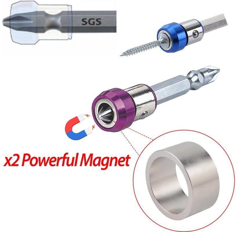 Адаптер для шурупов магнитный SGS 63001B-10, 10 шт - фото