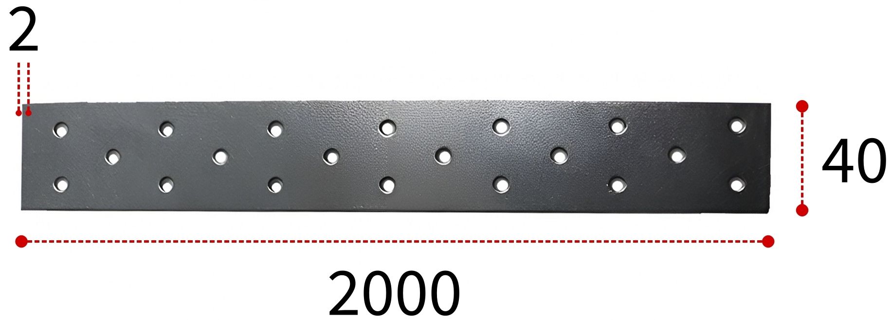 Соединительная пластина ПТ 2000х40х2 мм, горячий цинк - фото