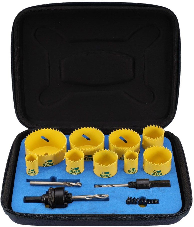 Набор коронок Bi-metall 19 - 68 мм зубья HSSE-Co8 5,5 TPI Ultra SCY 3665R, 13 предметов - фото