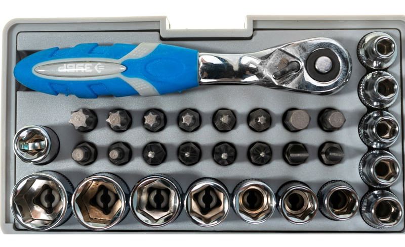 Набор трещотка, биты и торцовые головки Эксперт ЗУБР 26054-H31, 30 шт - фото