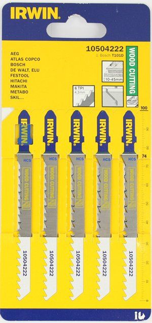 Изображение товара Пилка по дереву Irwin T101D 10504222 100 мм 5 шт надежный инструмент для распилки
