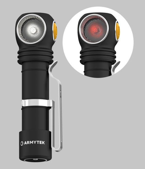 Мультифонарь светодиодный Armytek Wizard C2 WR Magnet USB F06901C, 1100/230 люмен, белый/красный свет - фото