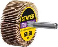 Круг шлифовальный лепестковый 50х20 мм Р120 на шпильке Stayer 36607-120