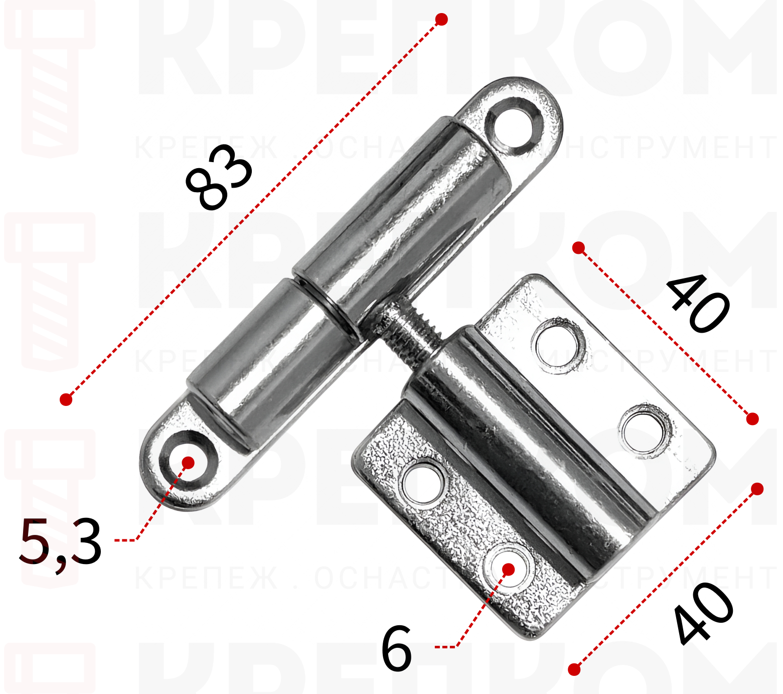 Петля съемная 83х15 см Gah Alberts 341060, с возможностью регулировки, оцинкованная сталь - фото