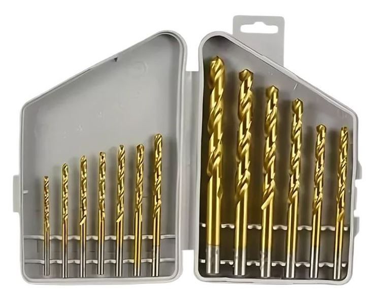 Изображение товара Набор сверл по металлу 3-10 мм P6M5 TiN Волжский Инструмент 2201055, 13 шт