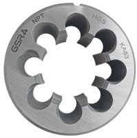 Плашка круглая трубная коническая резьба NPT HSS DIN EN 22568 (DIN 223) GSR