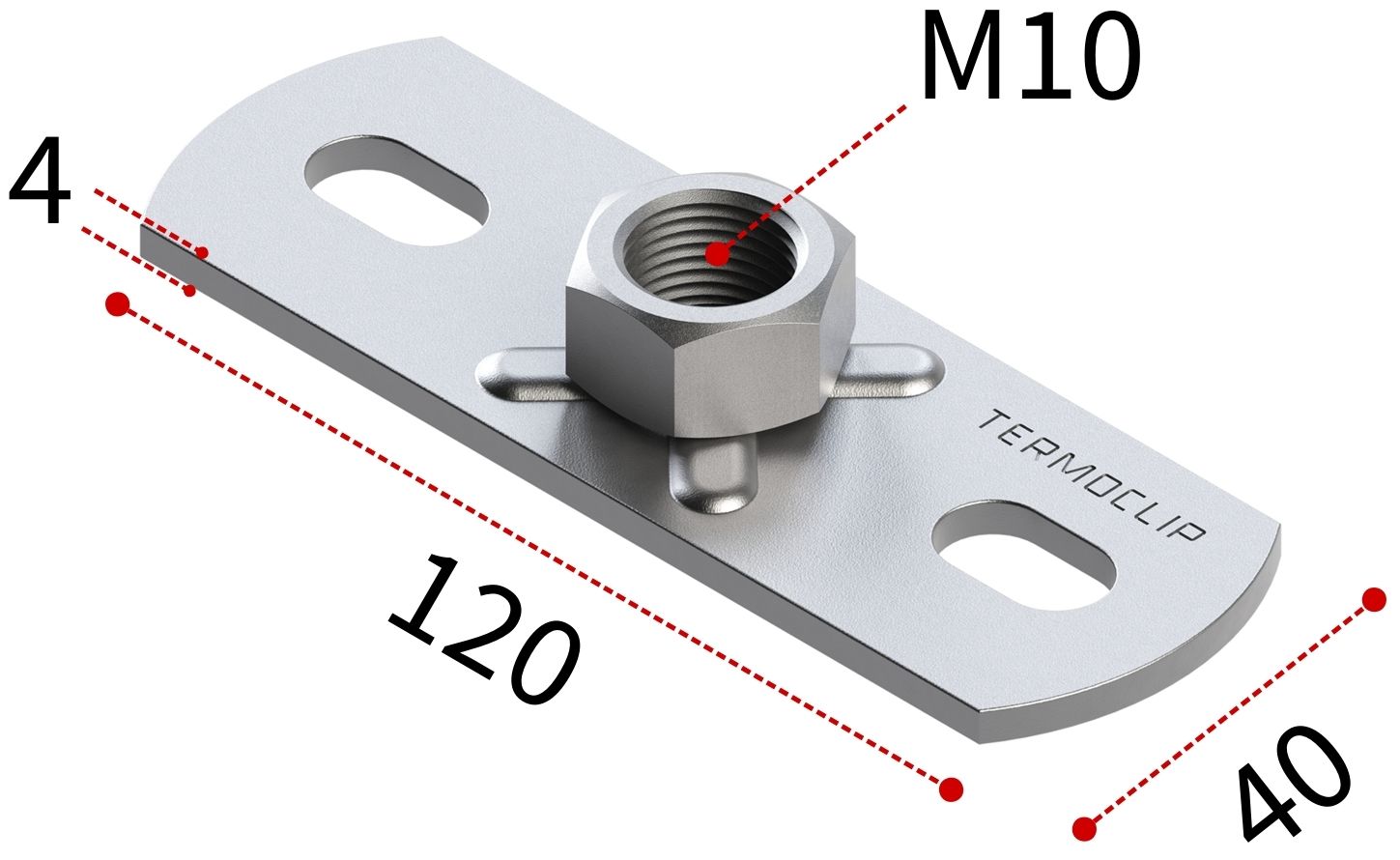 Пластина опорная для средних нагрузок 4F2 М10 TERMOCLIP - фото