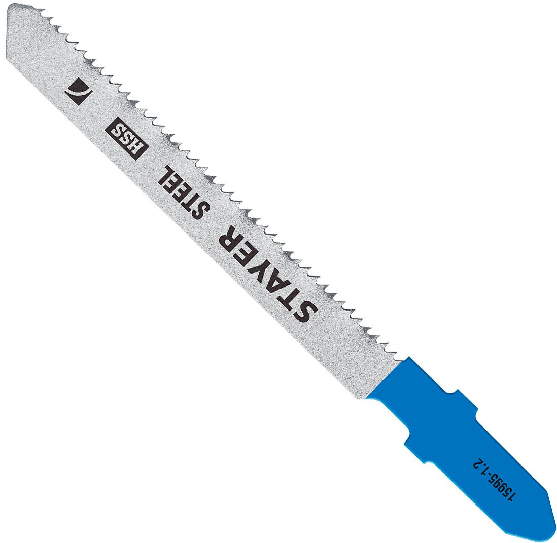 Полотна по металлу T218A для электролобзика 50х1,2 мм T-хвостовик, Stayer 15995-1.2_z02, сталь HSS, 2 шт - фото