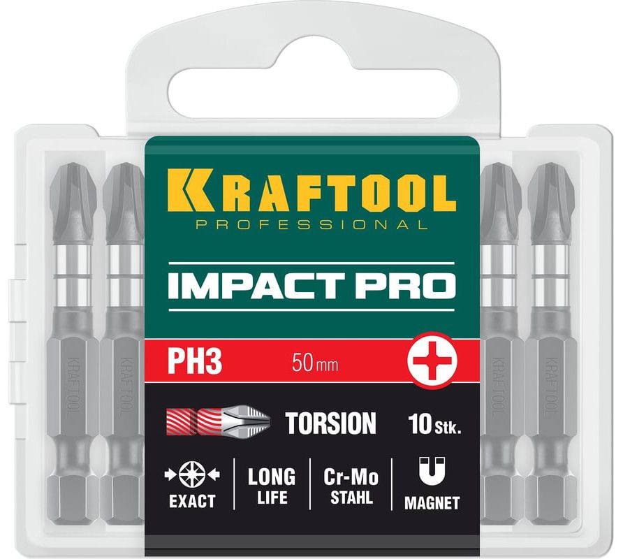 Набор ударных бит PH Impact Pro Kraftool - фото