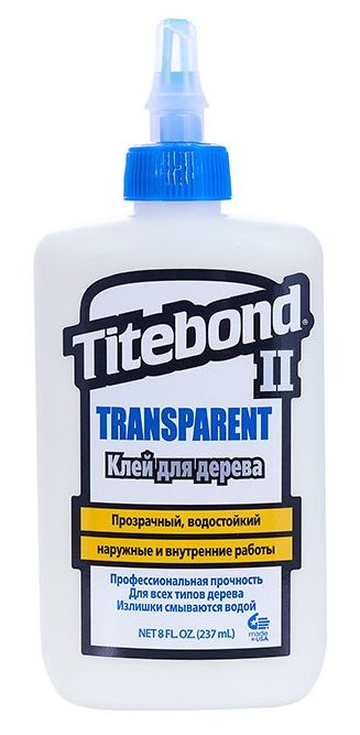 Клей столярный влагостойкий Titebond II Transparent Premium Wood Glue, 237 мл - фото