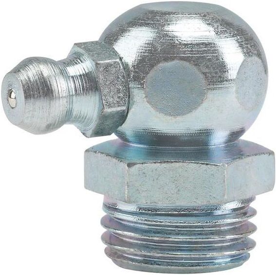 Пресс-масленка DIN 71412 form C угловая 90° с метрической мелкой резьбой, оцинкованная сталь - фото