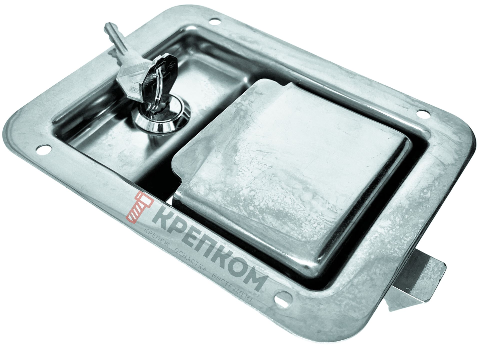 Замок внутренний с защелкой и ключом 132 мм N64, оцинкованная сталь - фото