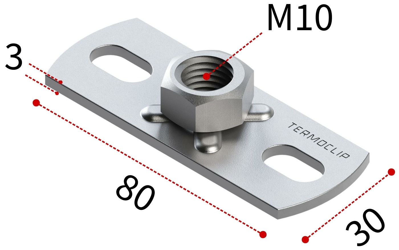Пластина опорная для малых нагрузок 3F2 М10 TERMOCLIP - фото