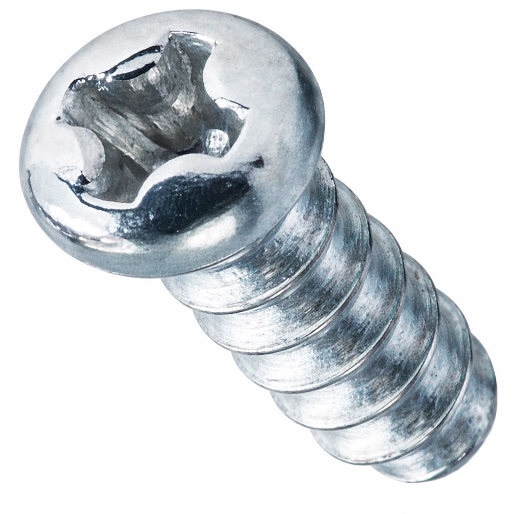 Шуруп полусфера с полной резьбой и тупым концом, оцинкованная сталь - фото